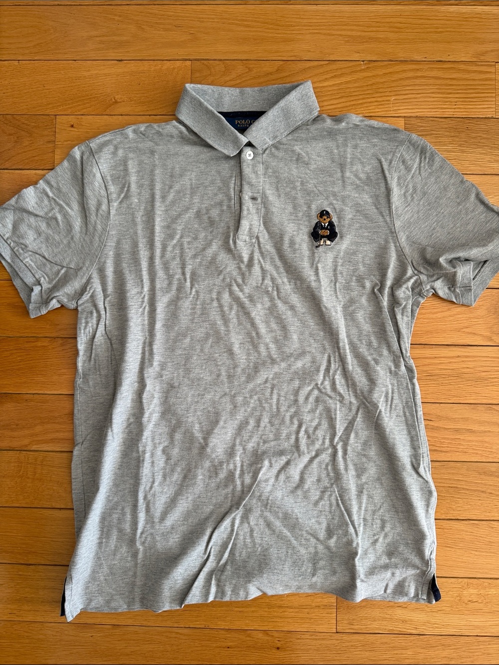 Polo by Ralph Lauren Light Gray Polo with Golf Embroidered Bear